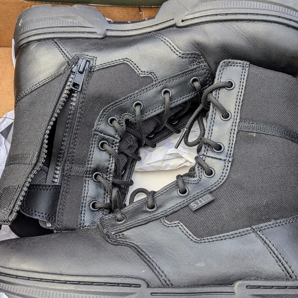 5.11 tactical Speed 4.0 8" side zip boots. Men's size 11.5R